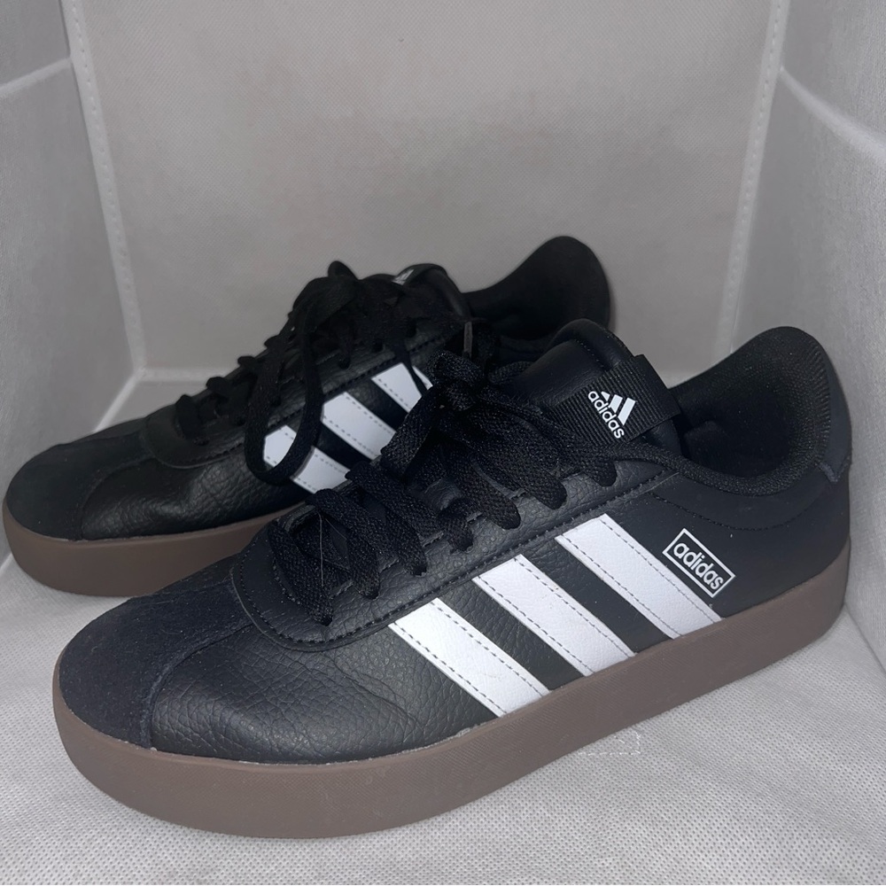 Adidas Black and White VL Court Sneakers